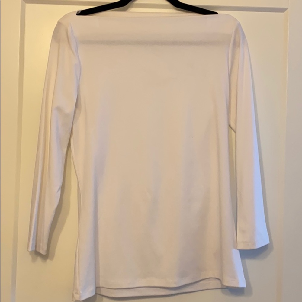 White boat neck top